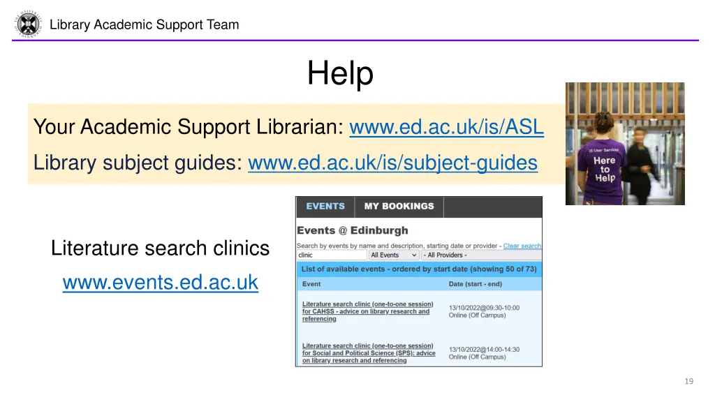 library academic support team 17