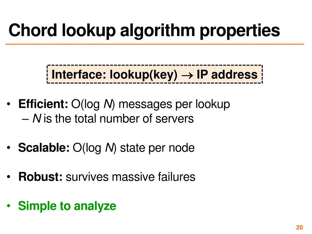 chord lookup algorithm properties