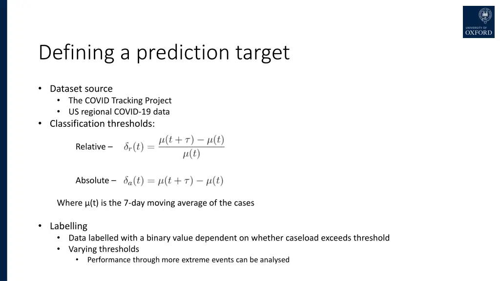 defining a prediction target 1