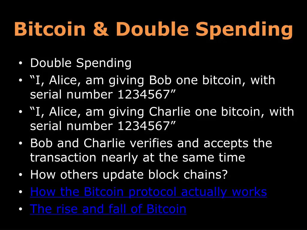 bitcoin double spending 1