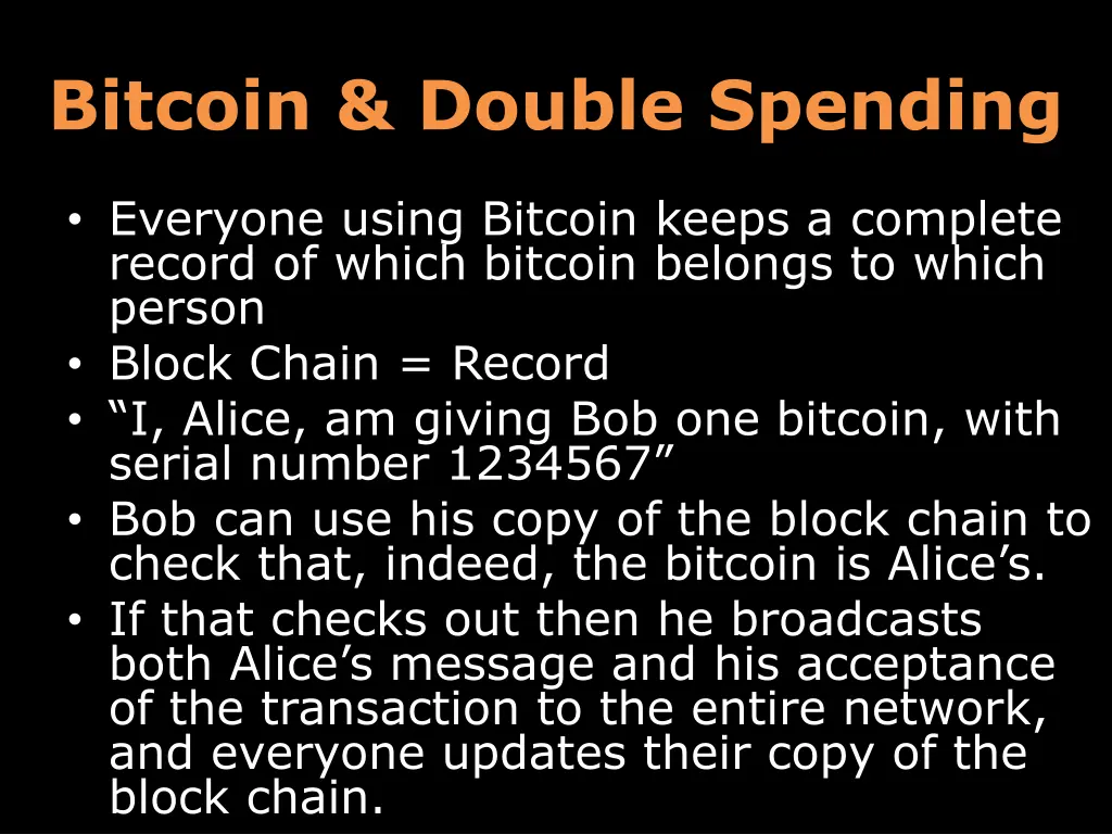 bitcoin double spending