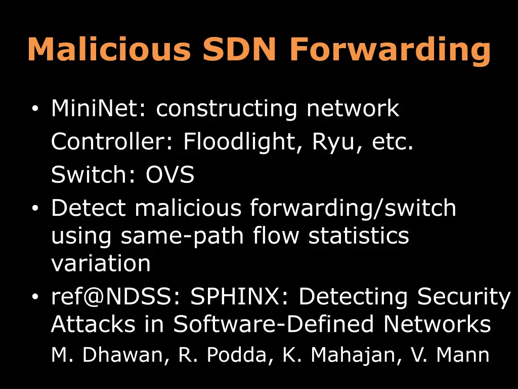 malicious sdn forwarding