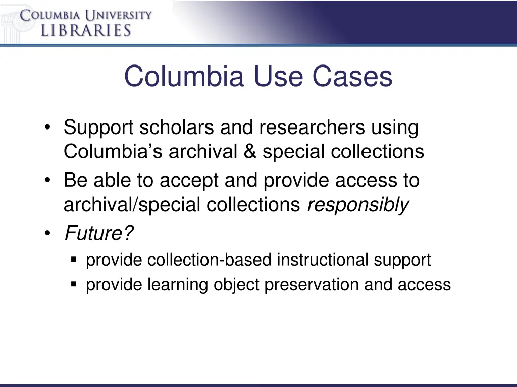 columbia use cases