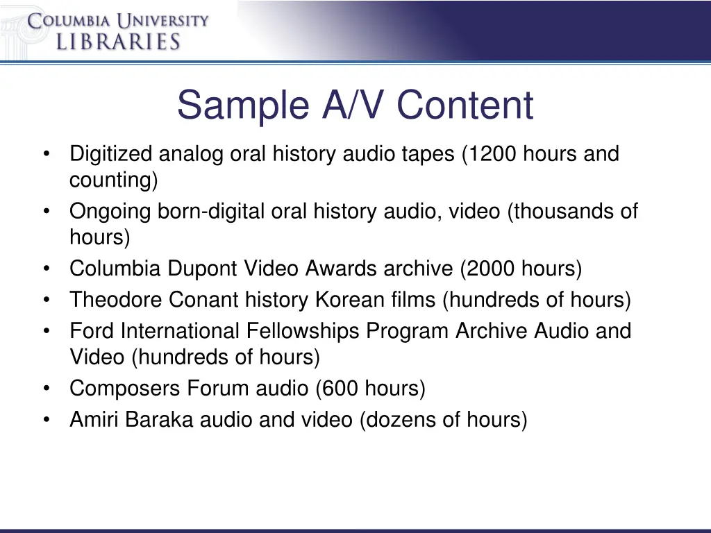 sample a v content