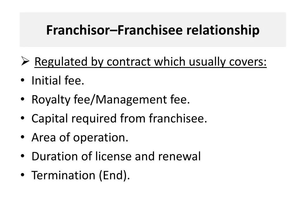 franchisor franchisee relationship