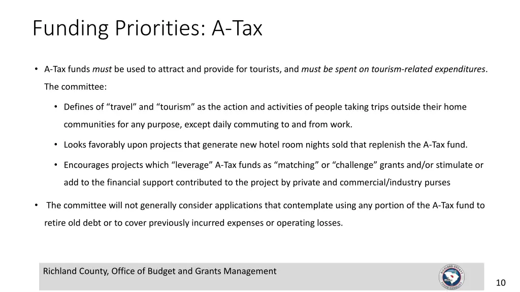 funding priorities a tax