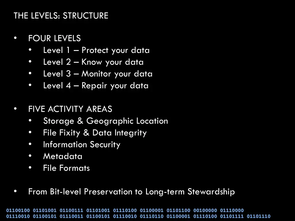 the levels structure