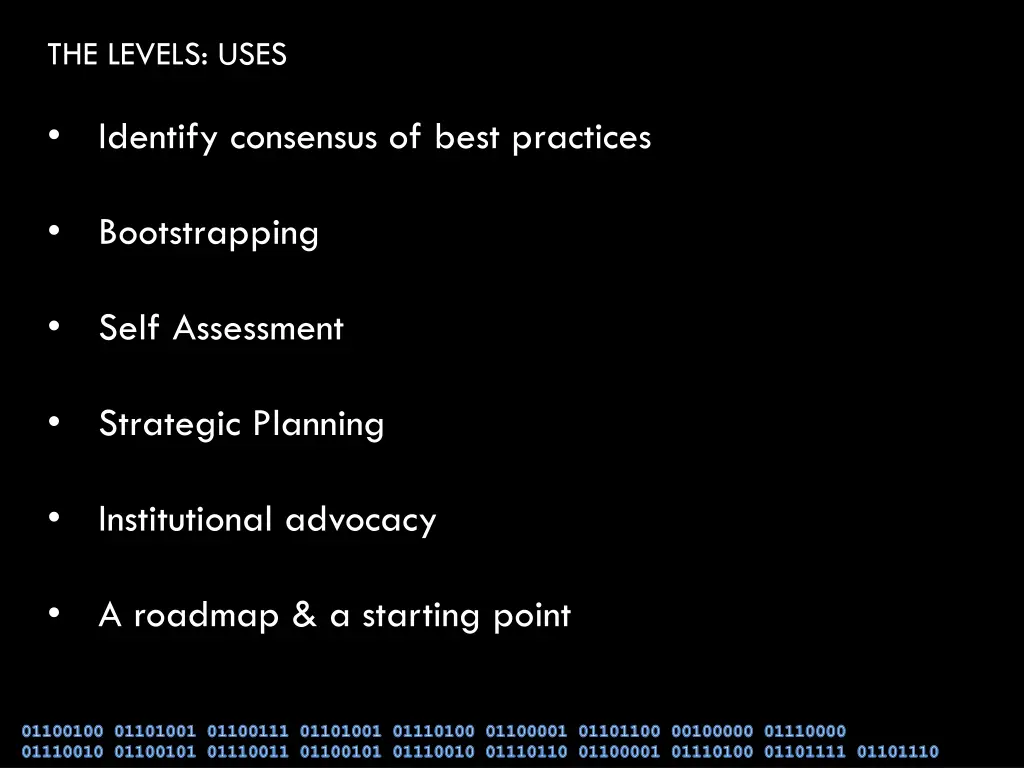 the levels uses