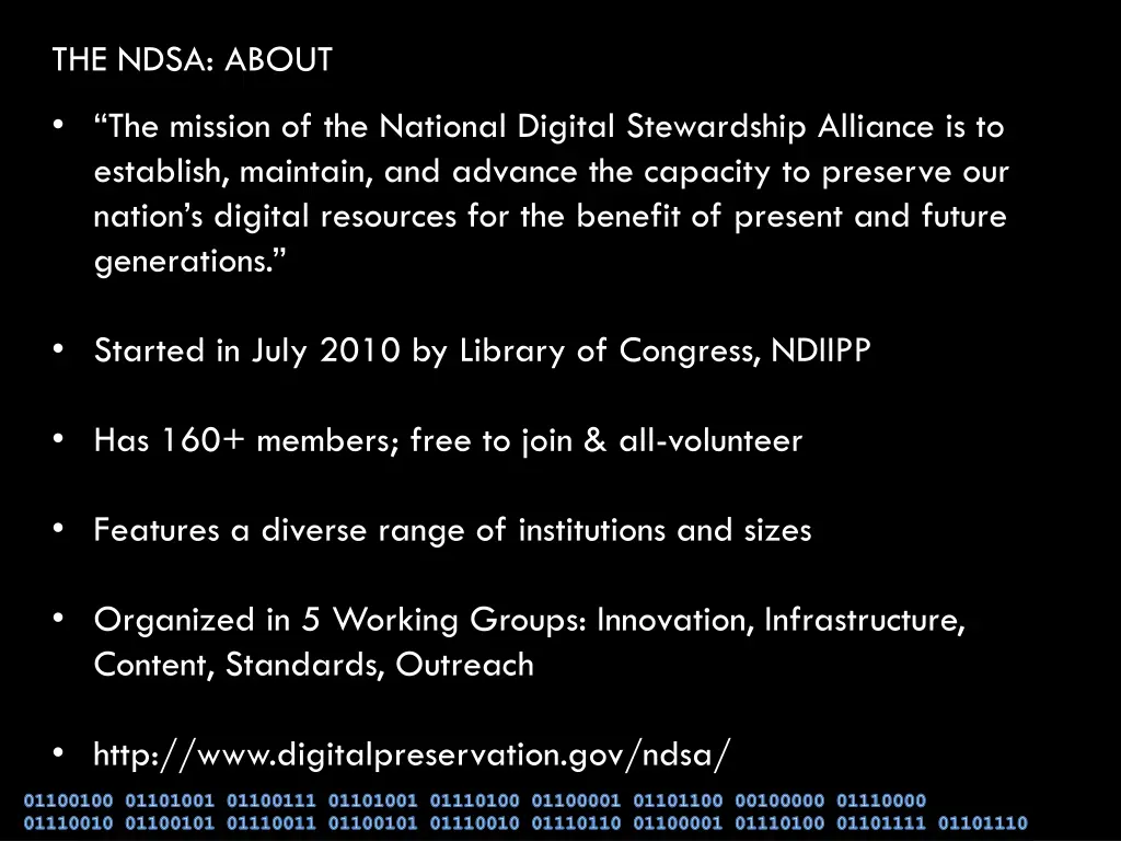 the ndsa about