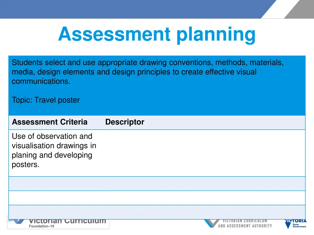 assessment planning