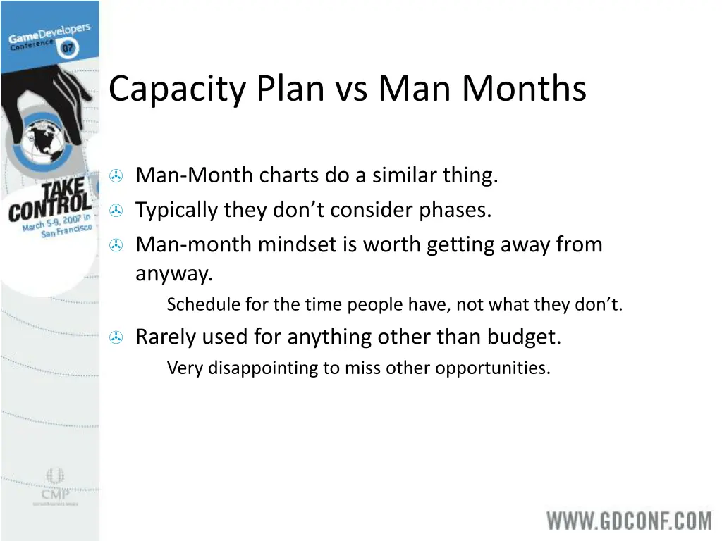capacity plan vs man months