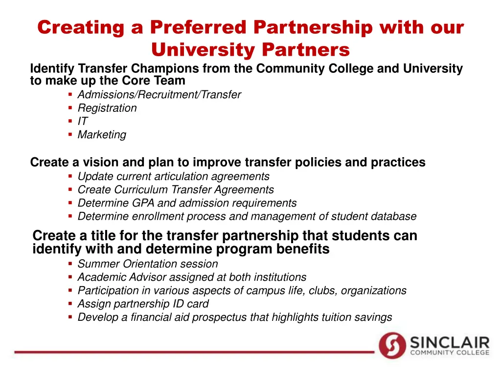 creating a preferred partnership with
