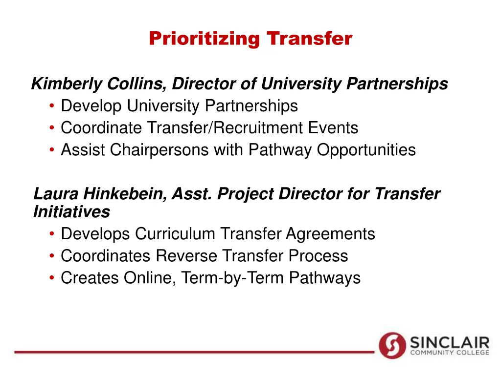 prioritizing transfer