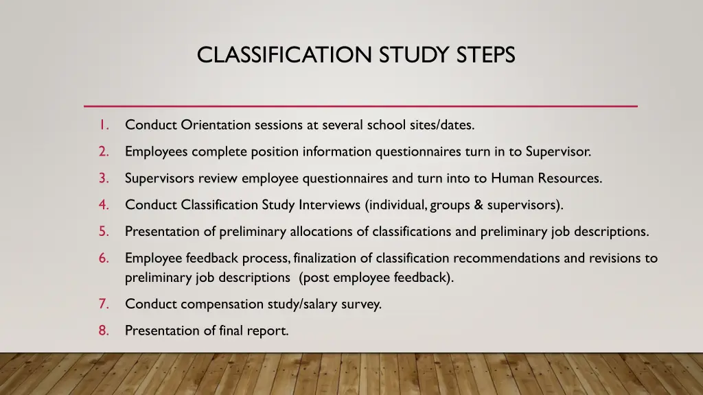 classification study steps