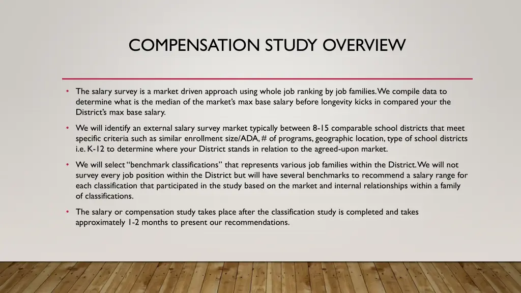 compensation study overview