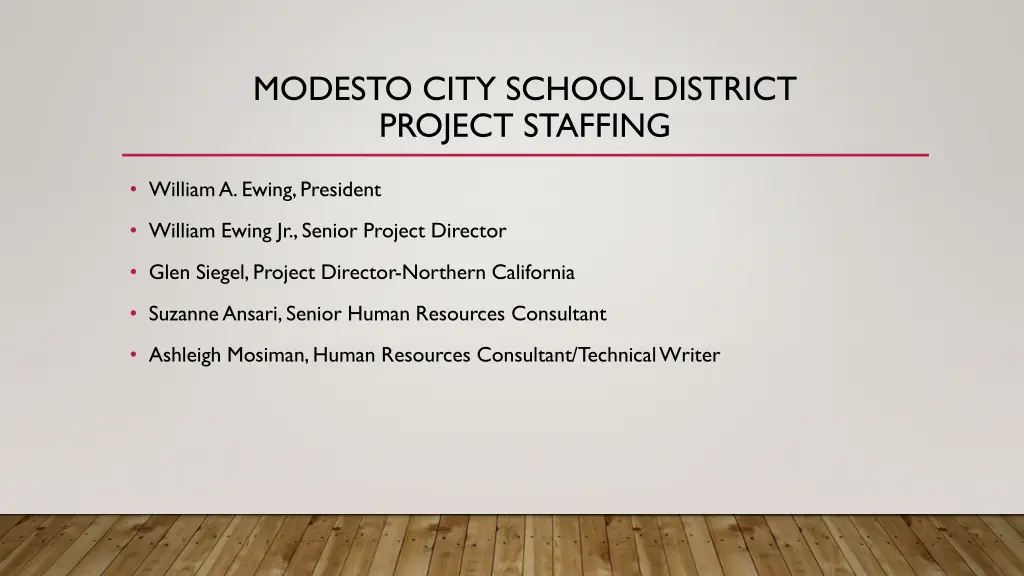 modesto city school district project staffing