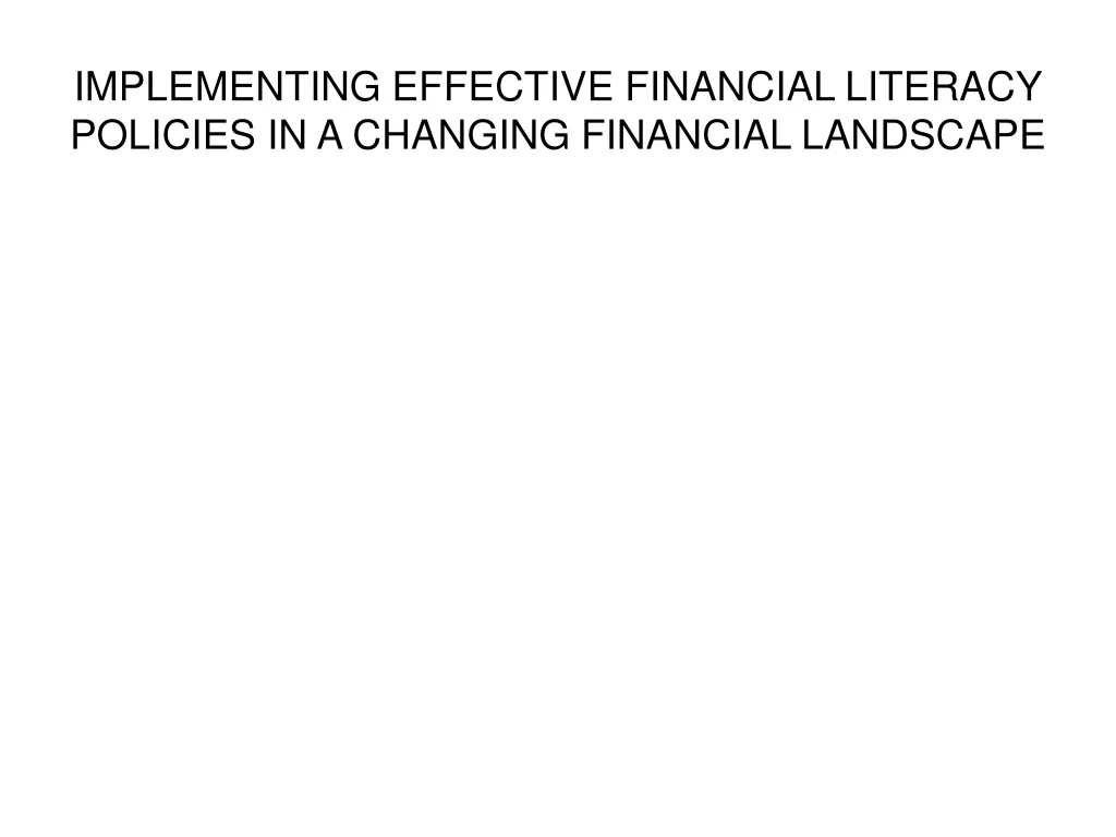 implementing effective financial literacy