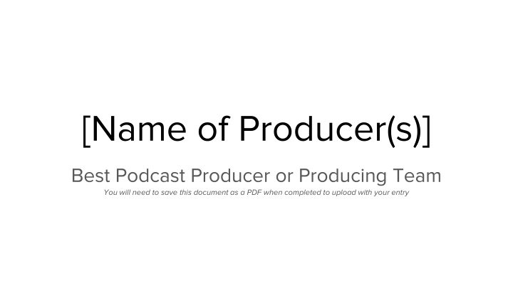 name of producer s