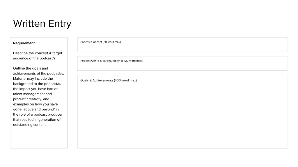 written entry