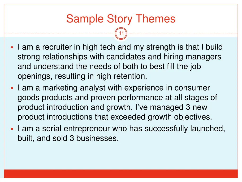 sample story themes