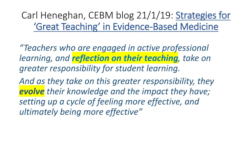 carl heneghan cebm blog 21 1 19 strategies