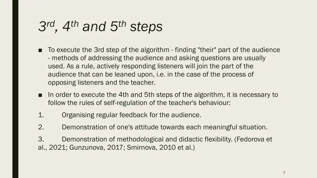 3 rd 4 th and 5 th steps