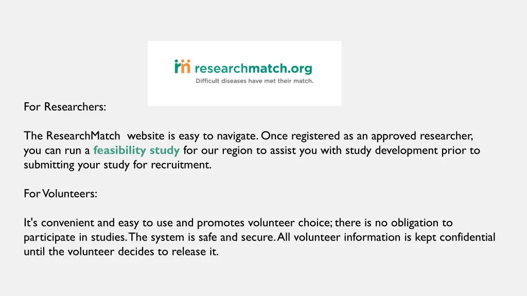for researchers
