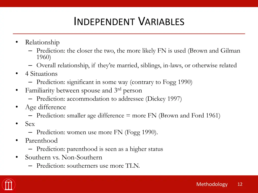 i ndependent v ariables