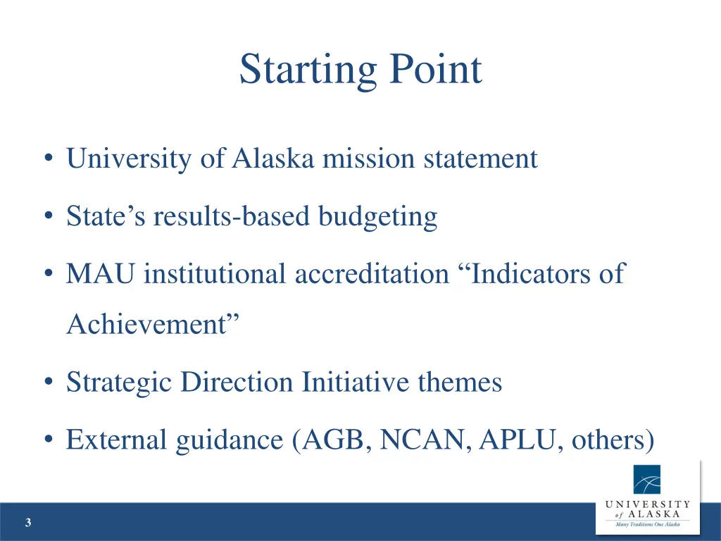 starting point