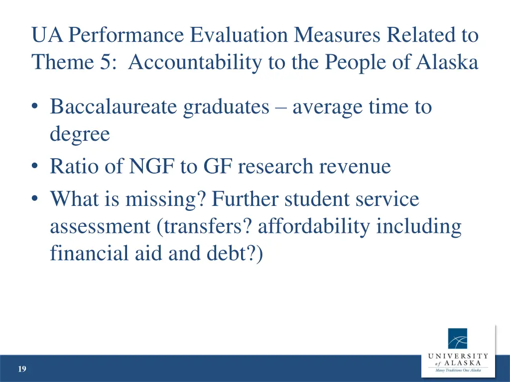 ua performance evaluation measures related 4