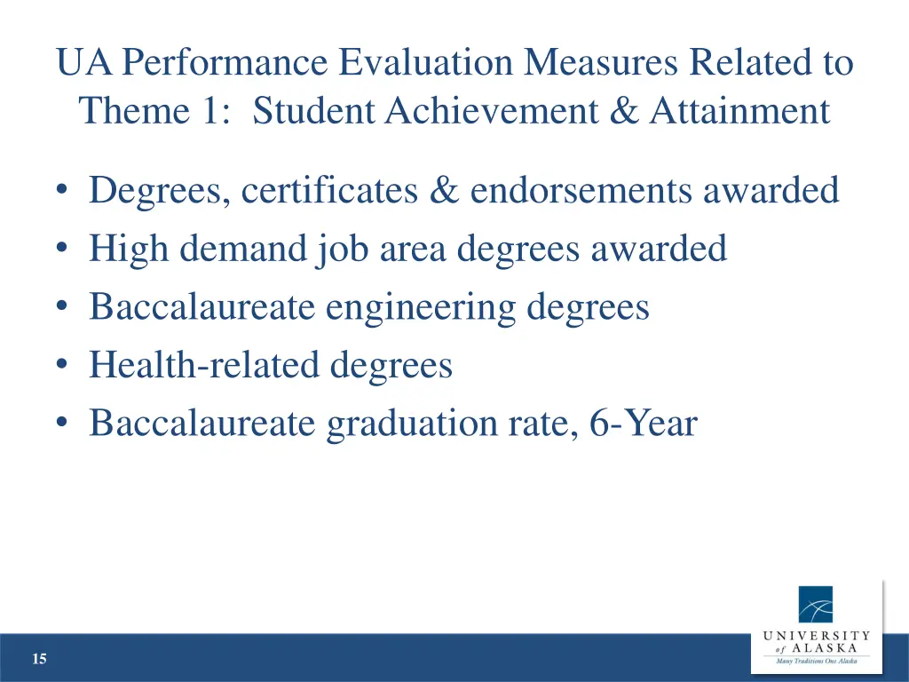 ua performance evaluation measures related