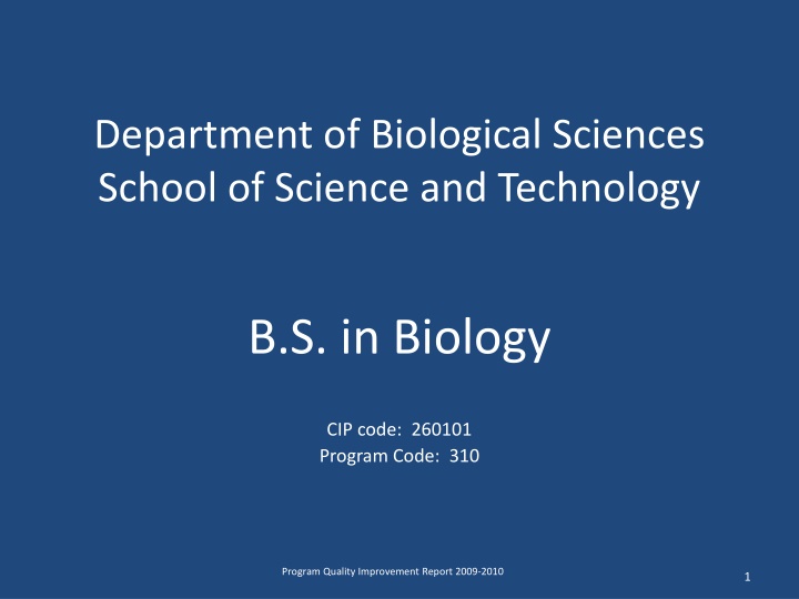department of biological sciences school