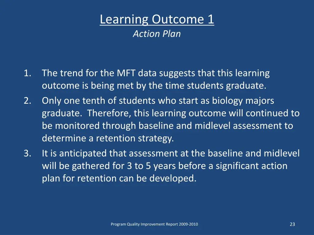 learning outcome 1 action plan
