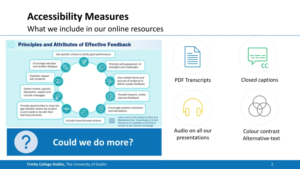 accessibility measures what we include