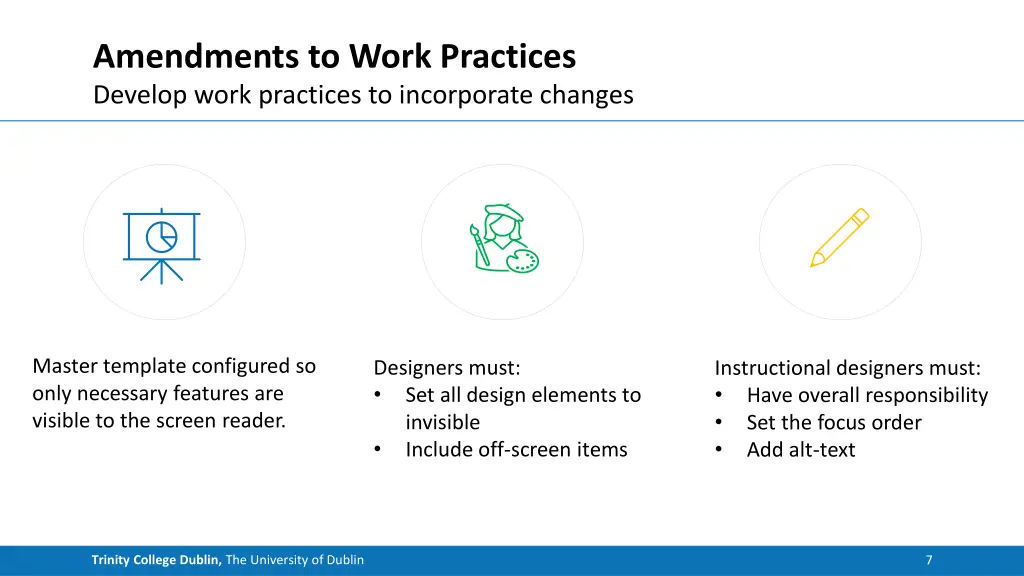 amendments to work practices develop work