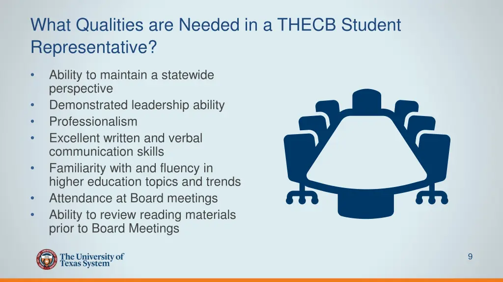 what qualities are needed in a thecb student