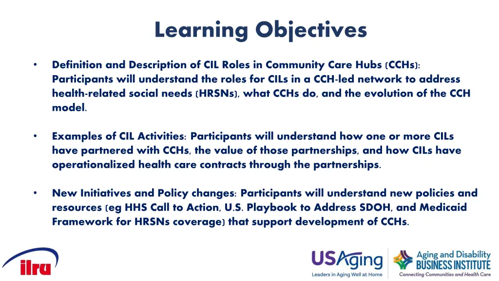learning objectives
