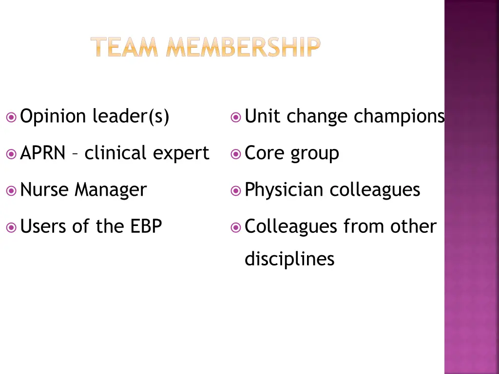 team membership