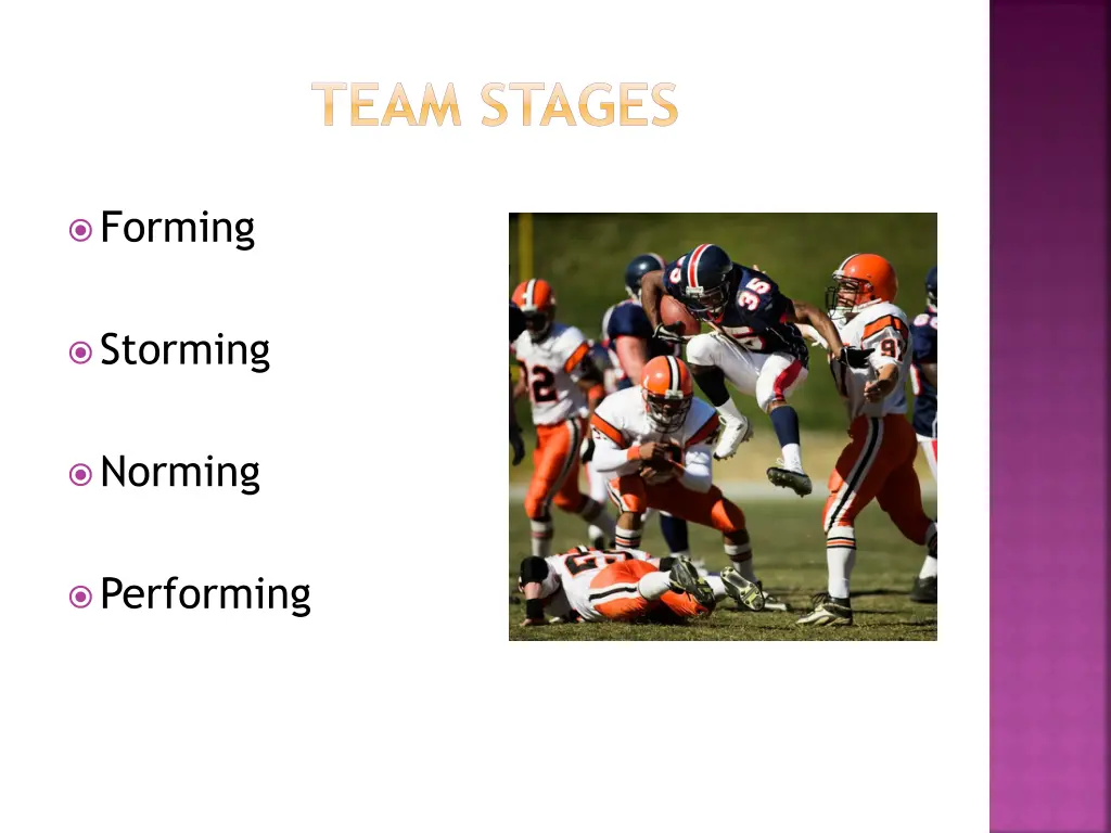 team stages