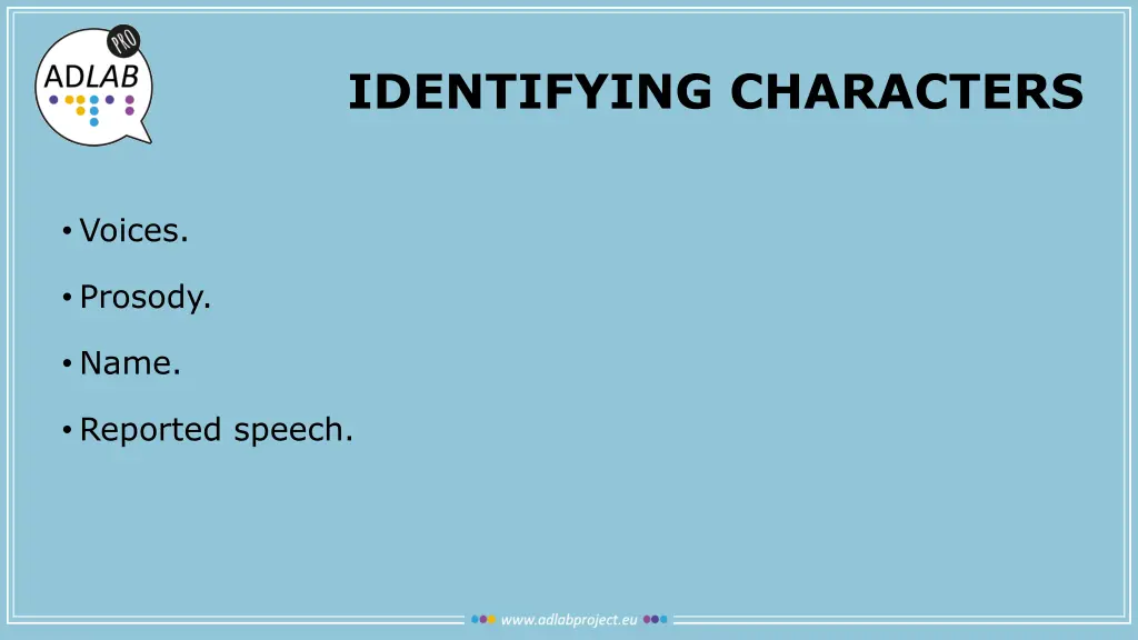identifying characters