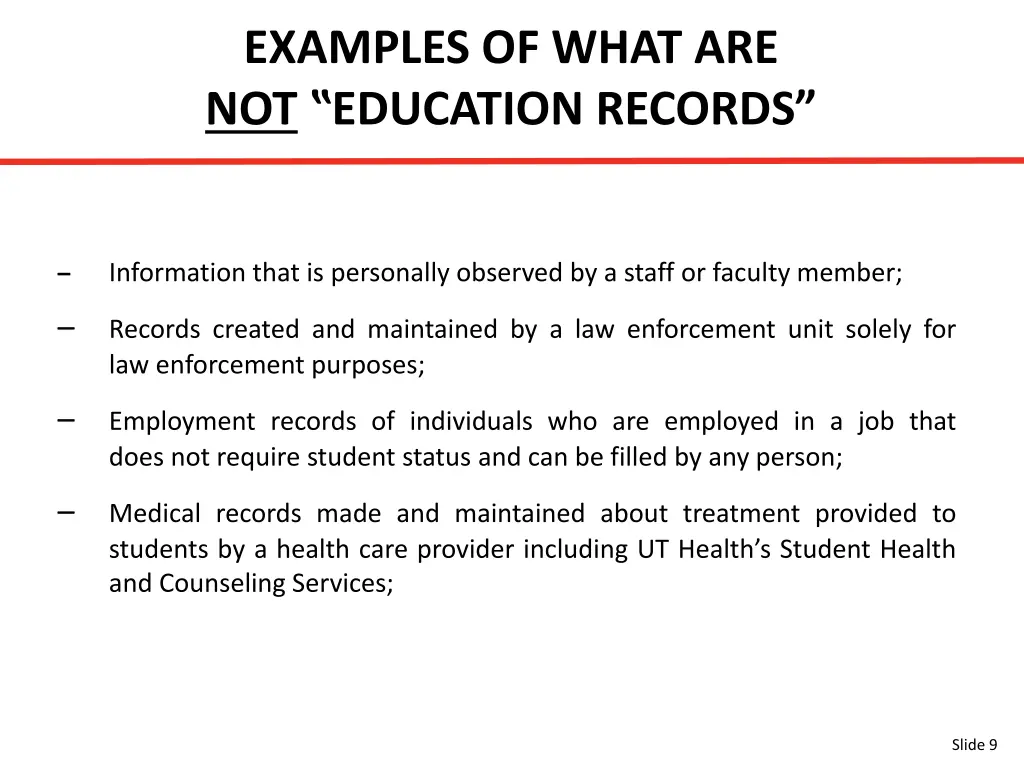 examples of what are not education records