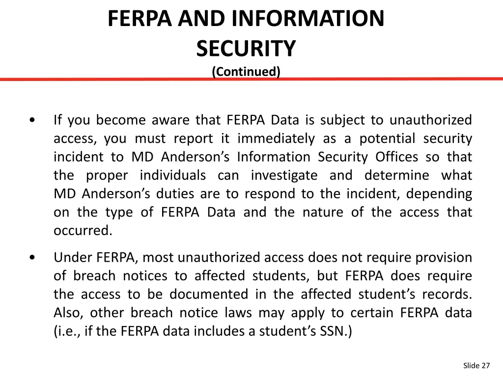 ferpa and information security continued