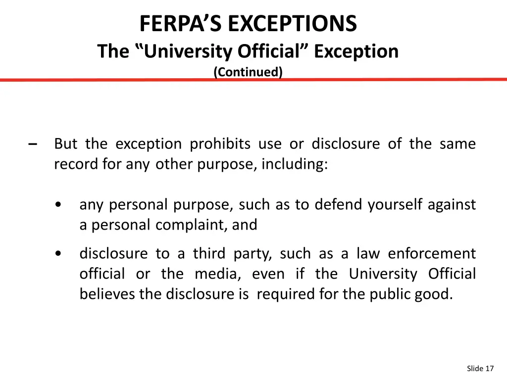 ferpa s exceptions the university official 1