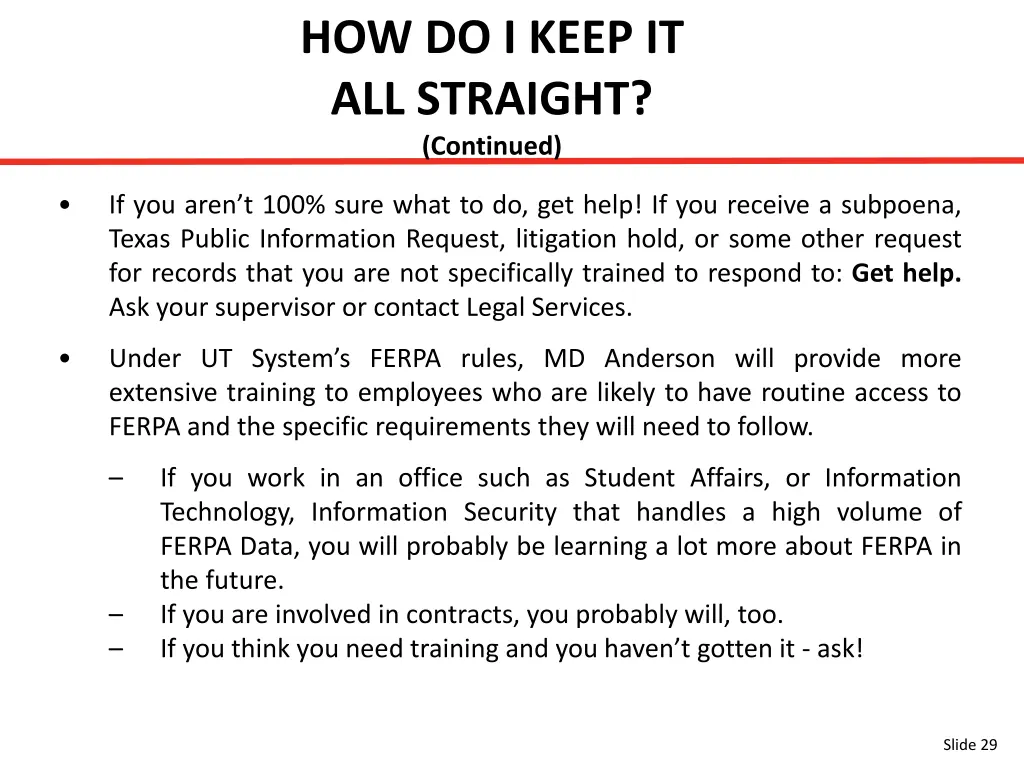 how do i keep it all straight continued