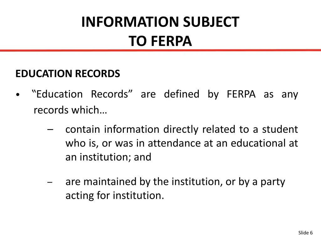information subject to ferpa