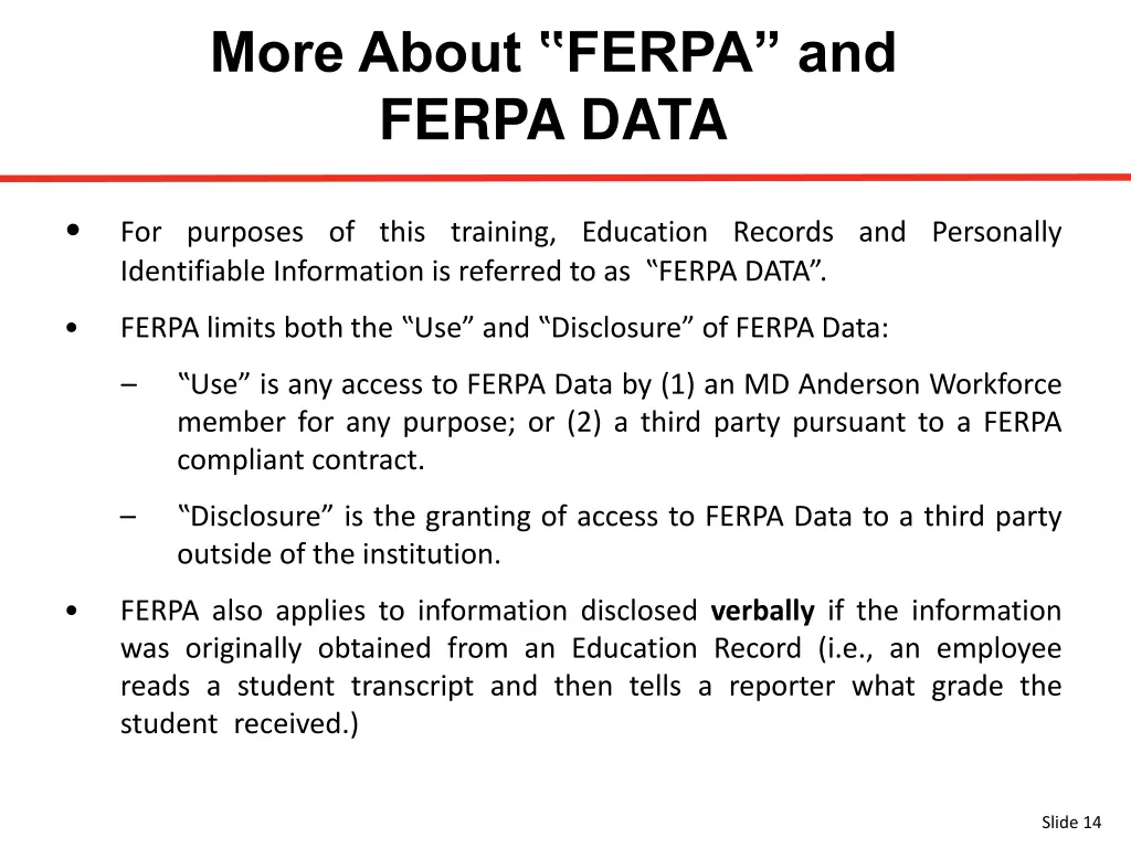 more about ferpa and ferpa data