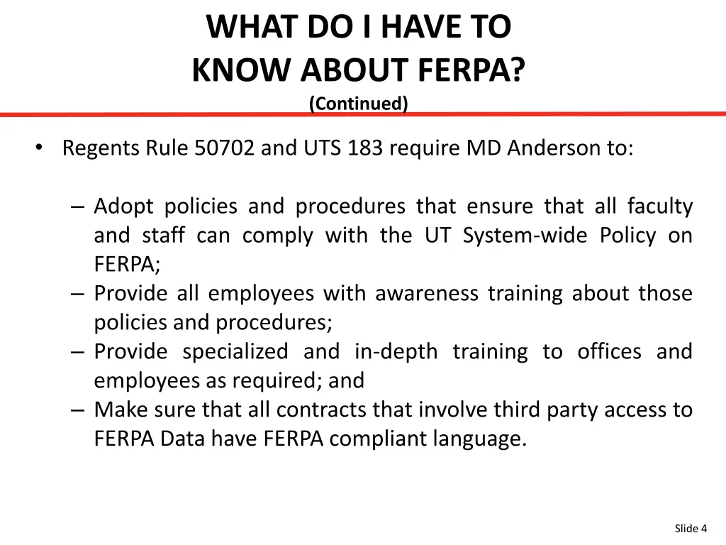 what do i have to know about ferpa continued