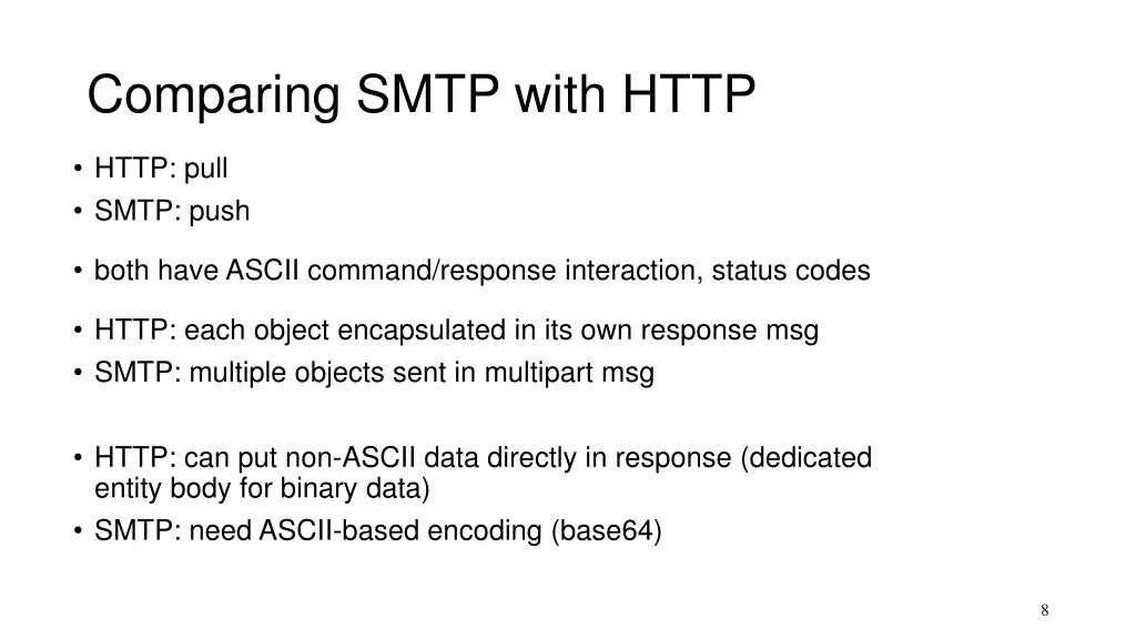comparing smtp with http