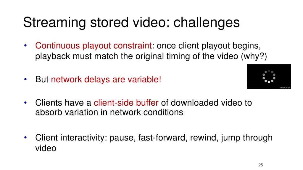 streaming stored video challenges