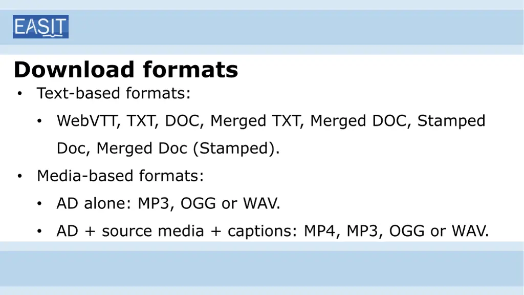 download formats text based formats
